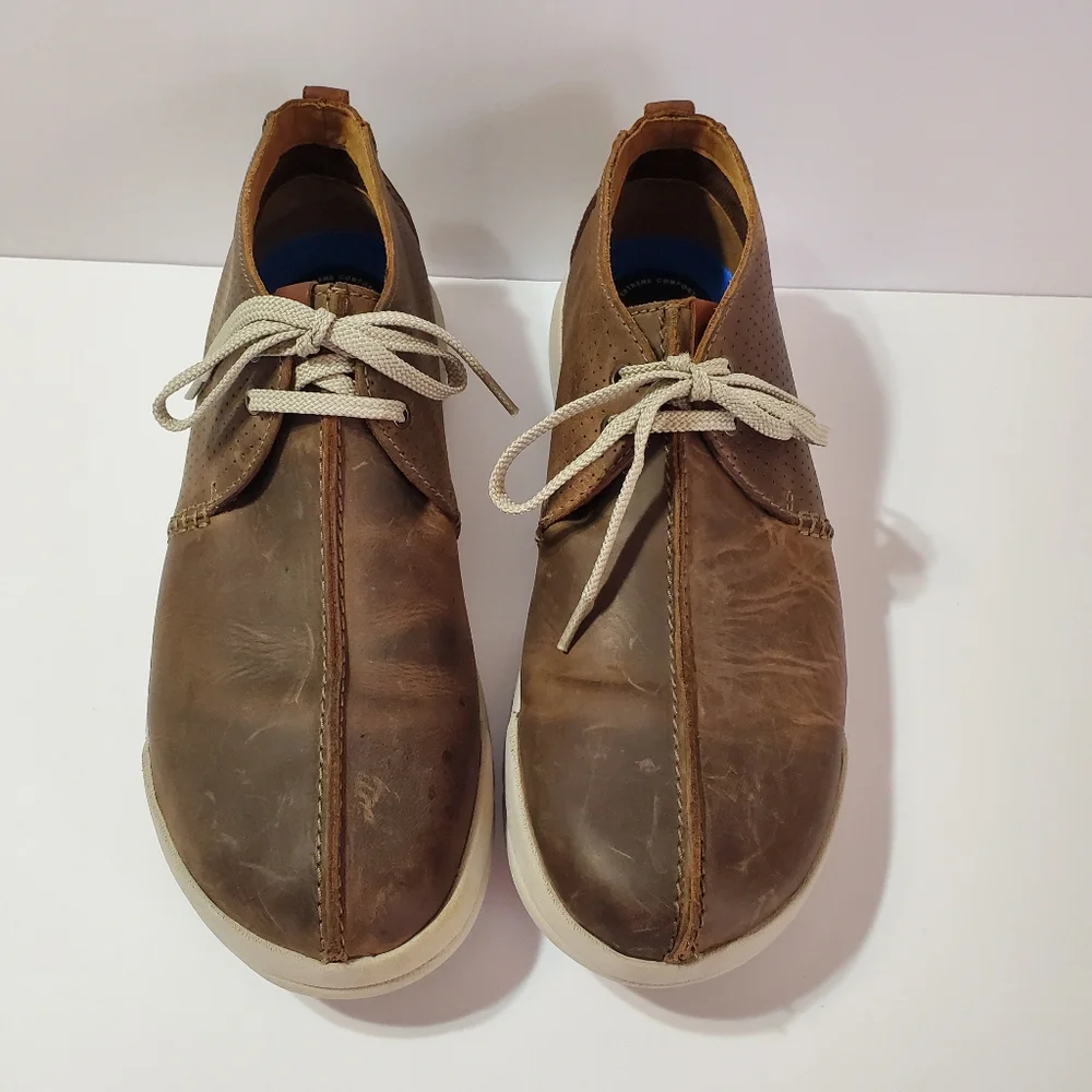 Clarks Mens Driftway Seam Brown Leather Lace-up Shoes Size 13